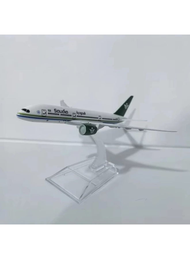Saudia 16cm Diecast Airplane Model – Collectible Aircraft Toy with Stand – Ideal for Aviation Enthusiasts and Kids Airplane models child birthday gift Christmas gift plane models - Image 4